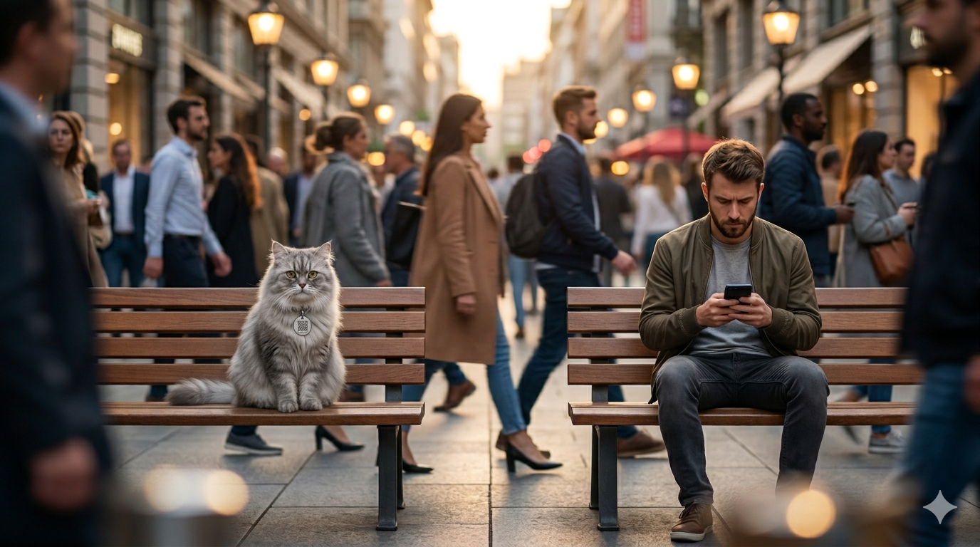 Kayıp pati — adam ve kedi